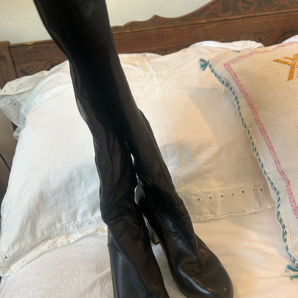 Nine West Black Over-the-Knee Leather Boots
